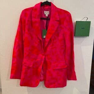 Kate Spade Target Women's Classic Rose Blazer Pink Red linen